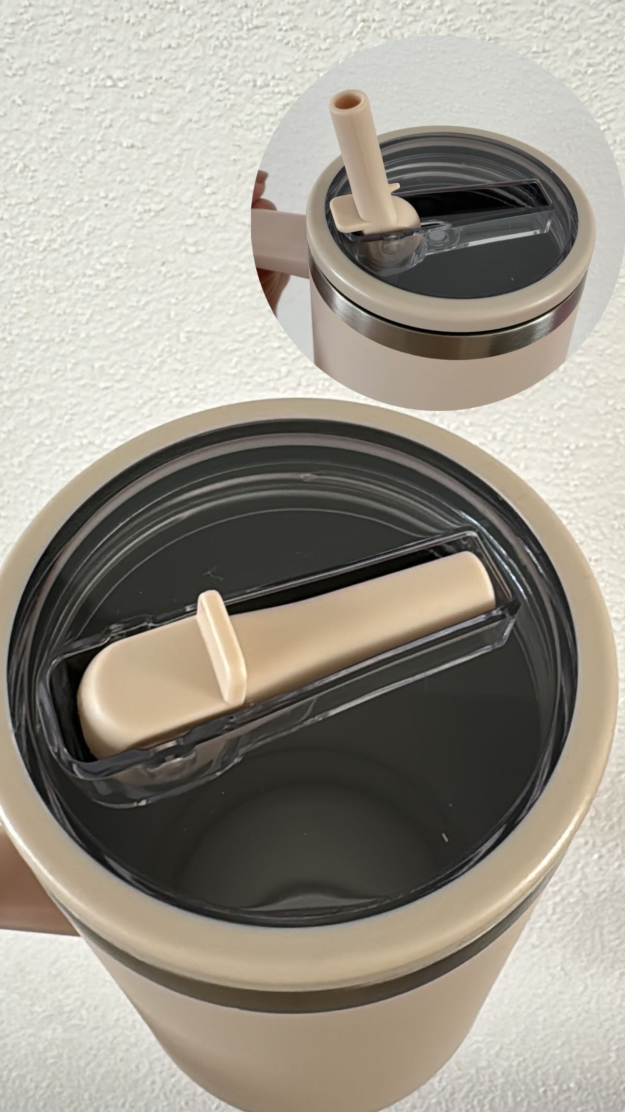 Termo de 40 oz acero, Popote incluido en la tapa